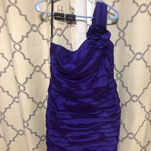 Blue violet one shoulder dress